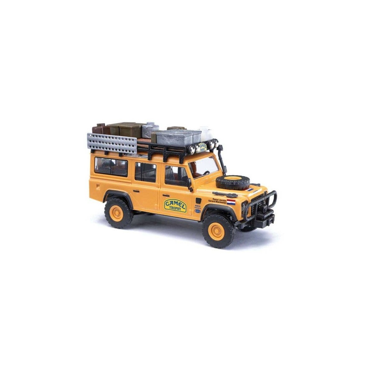 1983 Land Rover Defender SUV - Assembled -- 89 Camel Trophy Netherlands Team (yellow), HO, Busch Gmbh & Co Kg 50329