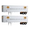 Flexi-Van 40′ Trailer 2-Pack - Assembled -- Pittsburgh & Lake Erie (yellow NYC logo, Flexi-Van placards end doors), HO, Walthe