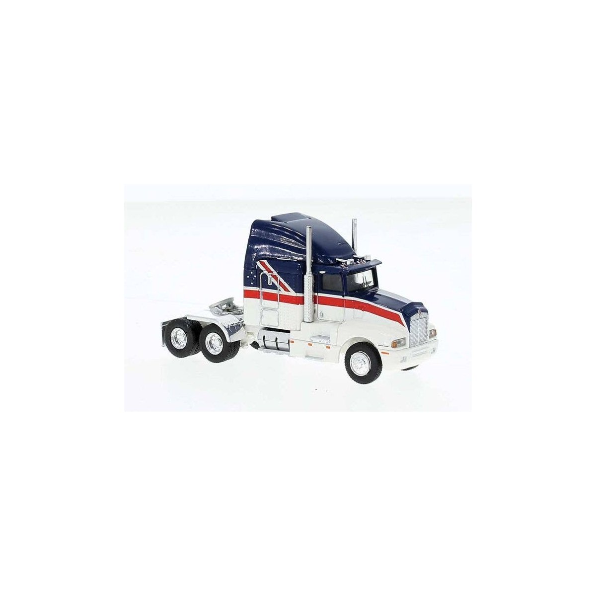 1984 Kenworth T600 Sleeper-Cab Tractor Only - Assembled -- Australia Flag Motif (white, red,, HO, Brekina Automodelle 85936