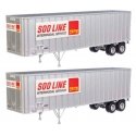 Flexi-Van 40′ Trailer 2-Pack - Assembled -- Soo Line (Intermodal Service placard end doors), HO, Walthers SceneMaster 2613