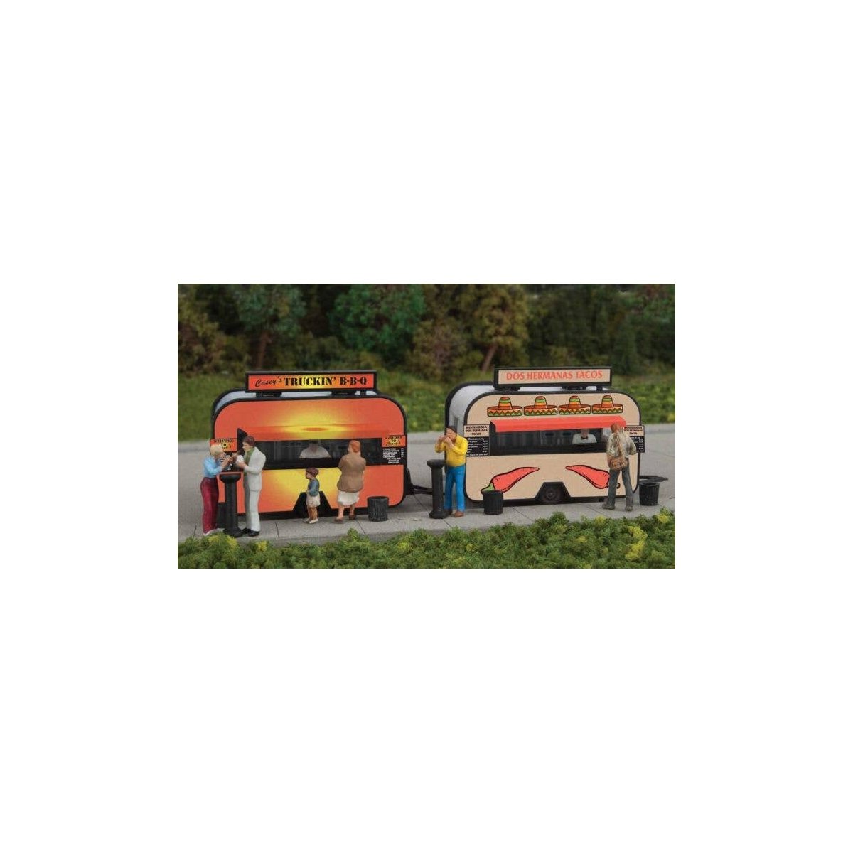BBQ and Taco Food Trailers -- Kit, HO, Walthers SceneMaster 2904
