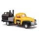 1950 Chevy Pickup Truck with BBQ Flatbed - Assembled -- King of Barbecue (yellow, black), HO, Busch Gmbh & Co Kg 48239