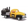 1950 Chevy Pickup Truck with BBQ Flatbed - Assembled -- King of Barbecue (yellow, black), HO, Busch Gmbh & Co Kg 48239