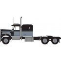 1970s Kenworth W900 Seminole Tractor w/60′ VIT Sleeper Cab - Assembled -- Black, Gray, N, Trainworx Inc 49041