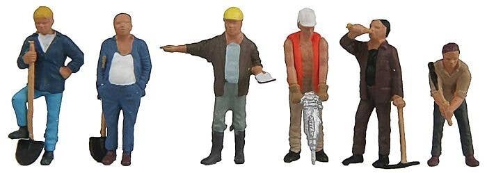 Construction Workers pkg(6) - Set 1, HO, Walthers SceneMaster 6022