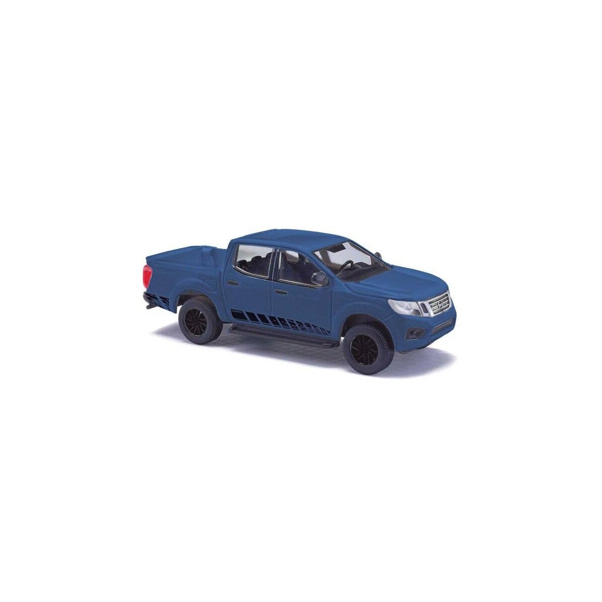 2015 Nissan Navara Crew-Cab Pickup Truck - Assembled -- Blue, Black, HO, Busch Gmbh & Co Kg 53710
