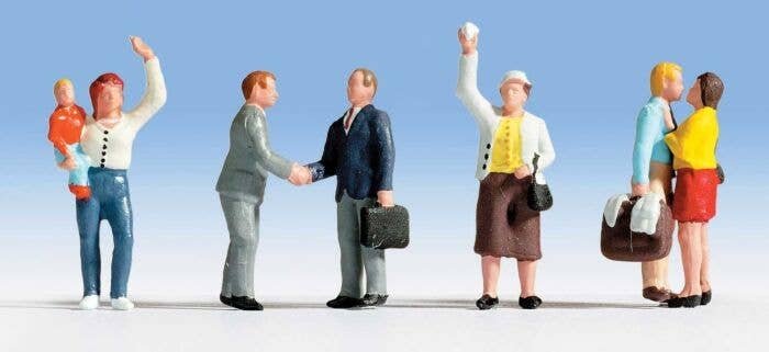 Travelers Saying Farewell pkg(6), HO, Walthers SceneMaster 6054