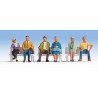 Seated People pkg(6) -- Set 2, HO, Walthers SceneMaster 6058