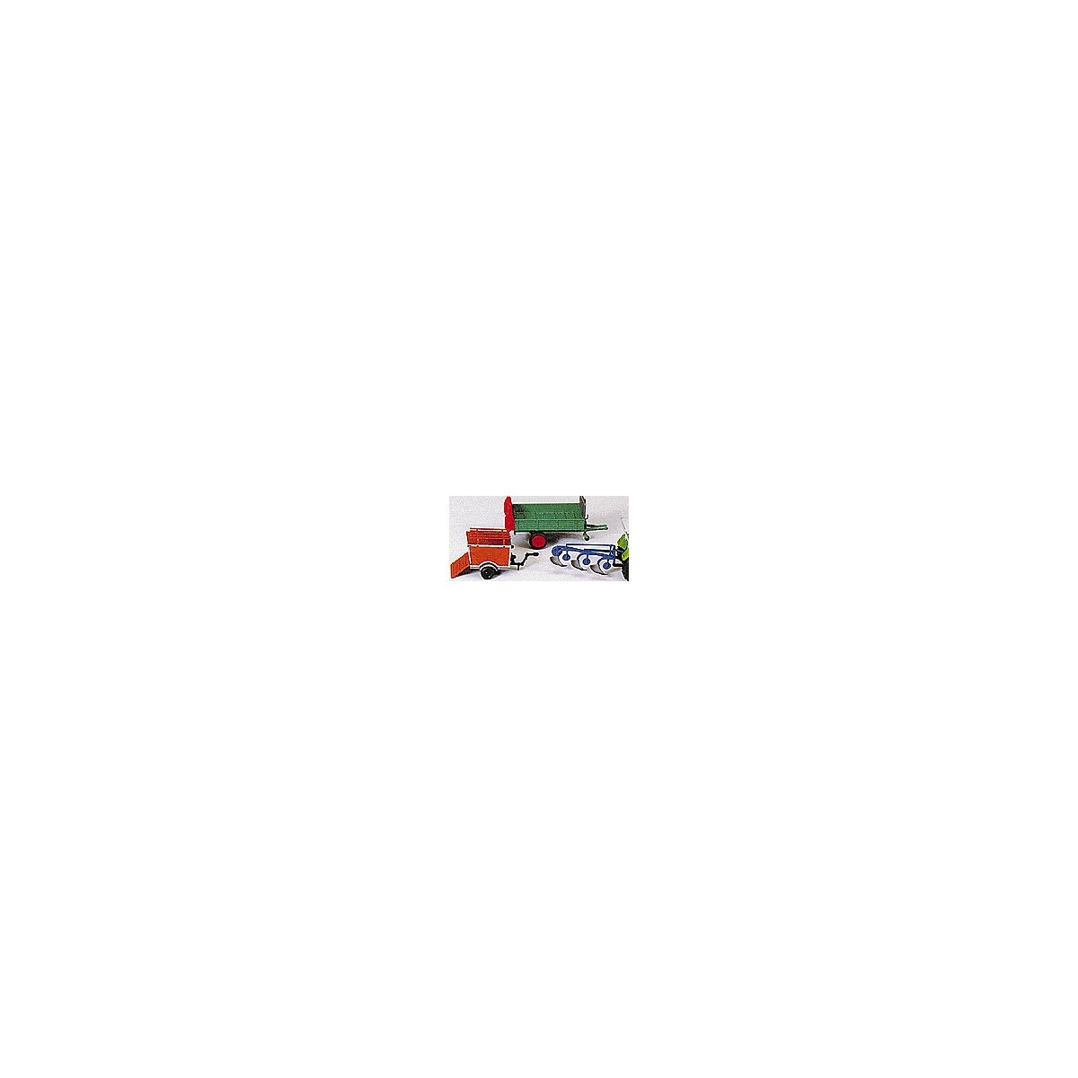 Farm Implements -- Manure Spreader, Trailer & Plow, HO, Preiser Kg 17918