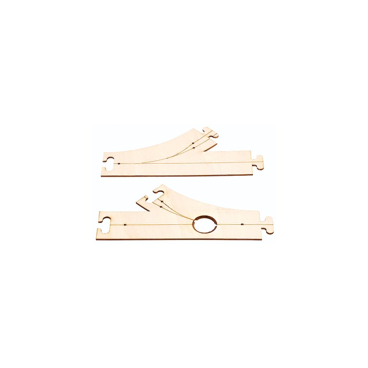 Car System Laser-Street Section (Less Guide Wire) - Kit -- 45-Degree Fork & Junction - 1 Each: Righ, HO, Faller Gmbh 161940