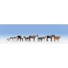 Large Farm Animals -- 9 Assorted Horses and Cattle, HO, Walthers SceneMaster 6073