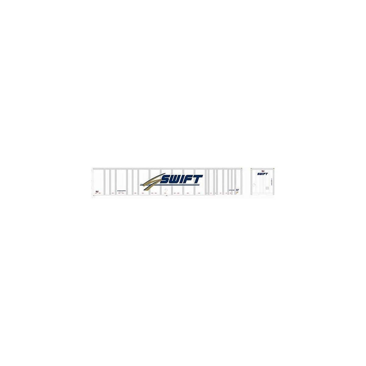 53′ Platewall Highway Trailer - Assembled -- Swift 10090 (white, blue, gold), HO, Bowser Manufacturing Co. 43300