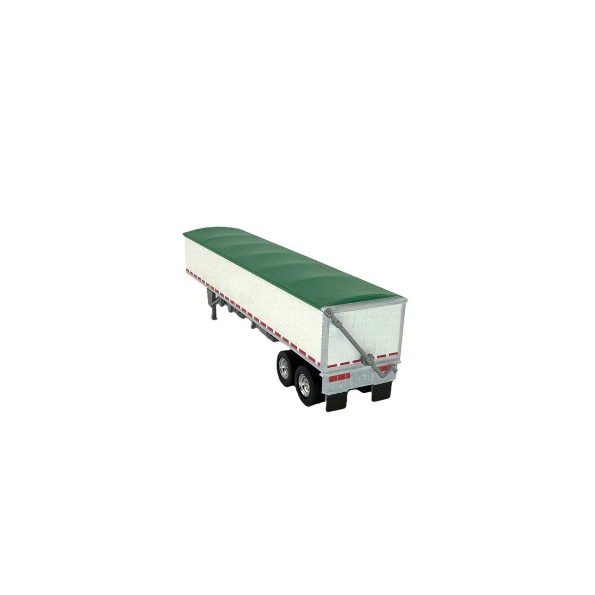 39′ Covered Grain Trailer - Assembled -- White with Green Tarp, HO, HO Logistics Replicas 466