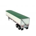39′ Covered Grain Trailer - Assembled -- White with Green Tarp, HO, HO Logistics Replicas 466