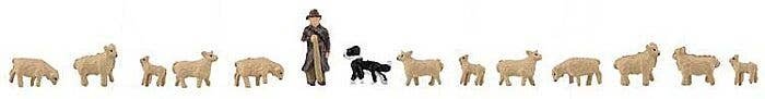 Shepherd, Dog and 12 Sheep, N, Faller Gmbh 155901
