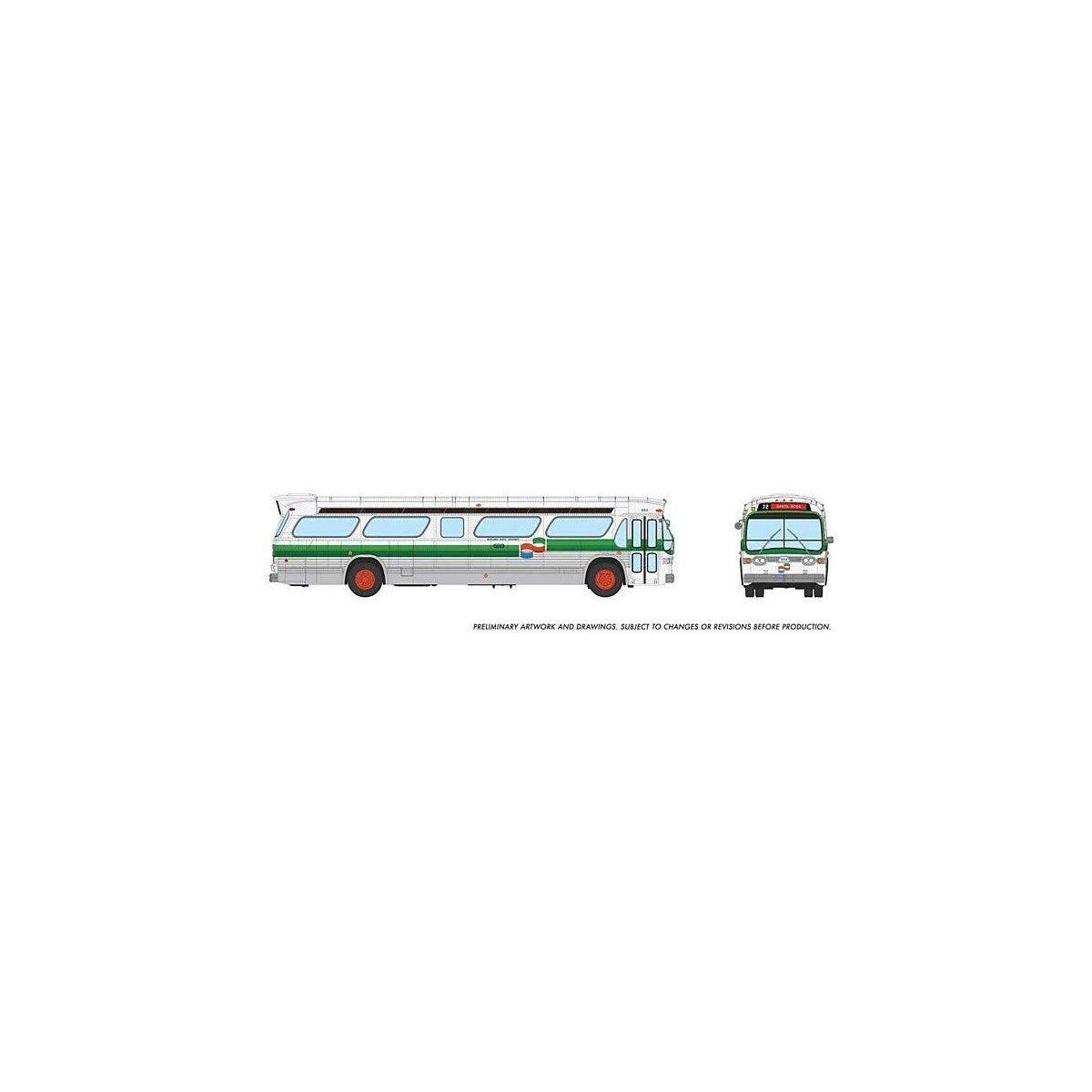 Mid-1960s - 1980s Suburban New Look Bus - Lighted - Assembled -- Golden Gate Transit 884 (whi, HO, Rapido Trains Inc 753113
