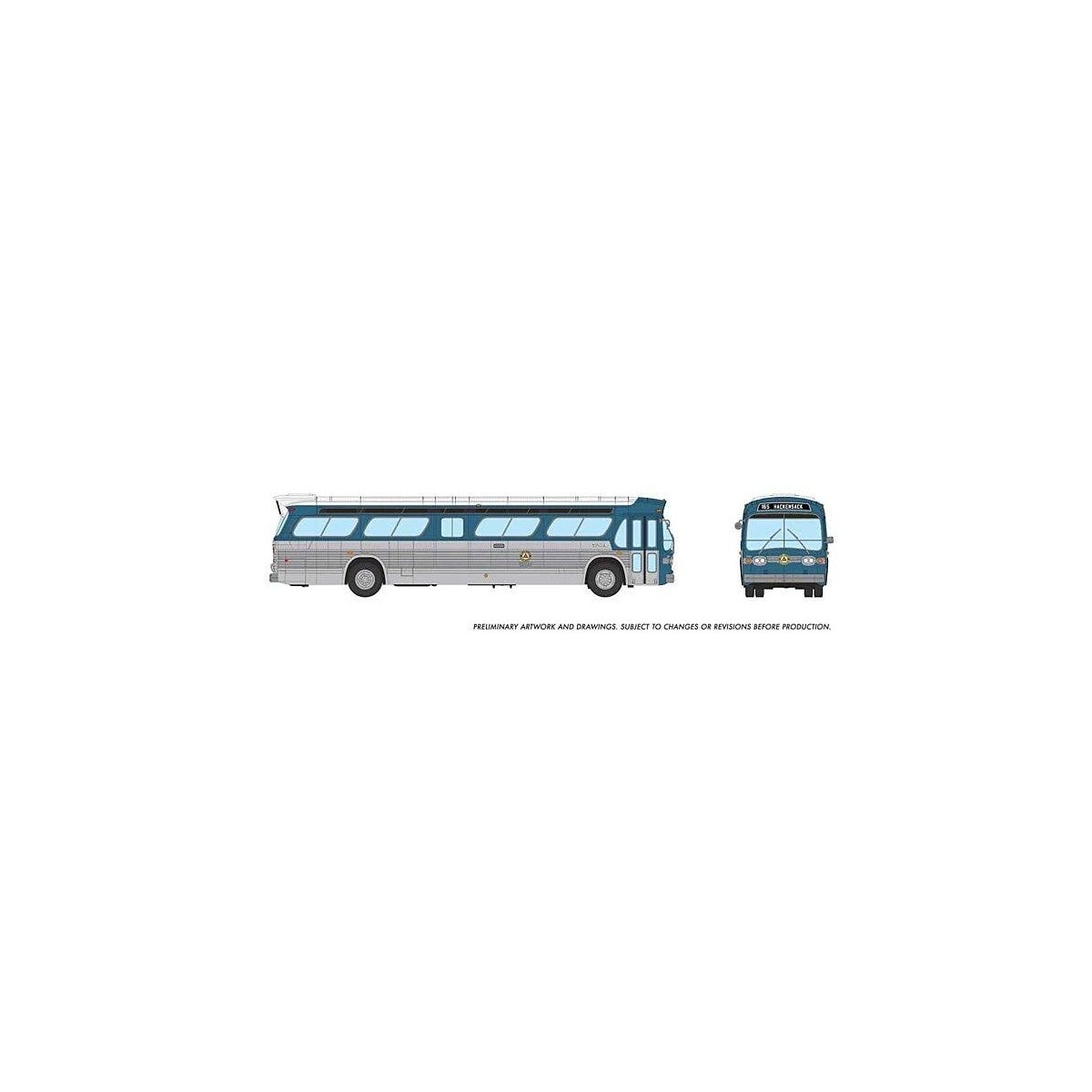 Mid-1960s - 1980s Suburban New Look Bus - Lighted - Assembled -- Public Service Coordinated T, HO, Rapido Trains Inc 753126