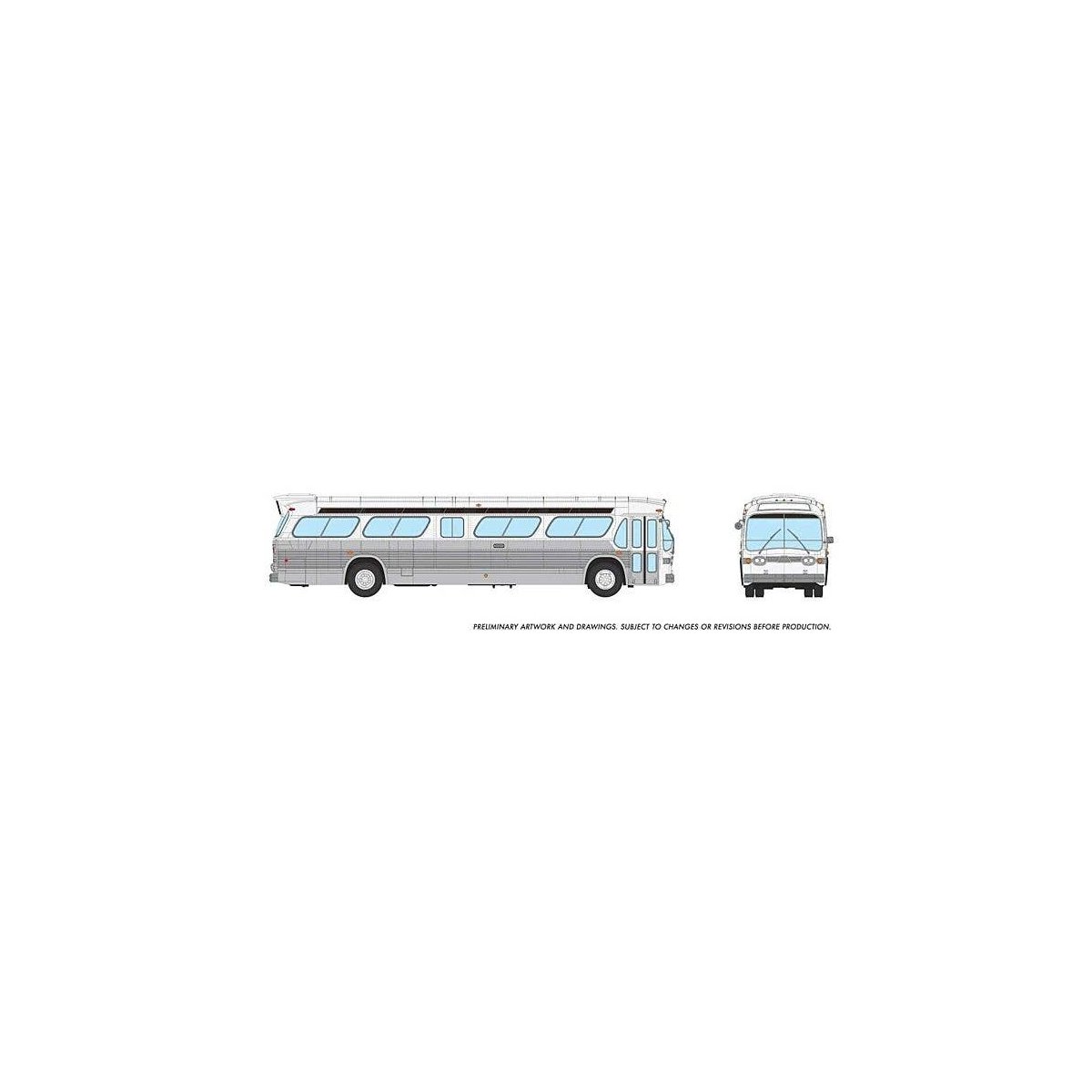 Mid-1960s - 1980s Suburban New Look Bus - Lighted - Assembled -- Unlettered 5303 Suburban (wh, HO, Rapido Trains Inc 753198