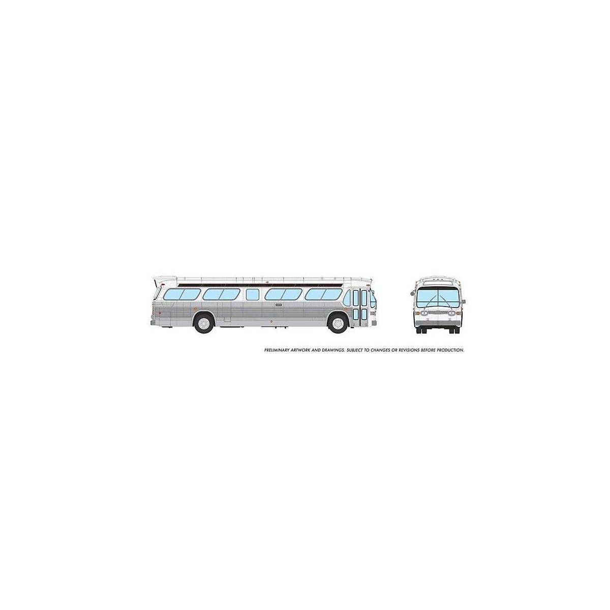 Mid-1960s - 1980s Suburban New Look Bus - Lighted - Assembled -- Unlettered 5307 Suburban (wh, HO, Rapido Trains Inc 753199