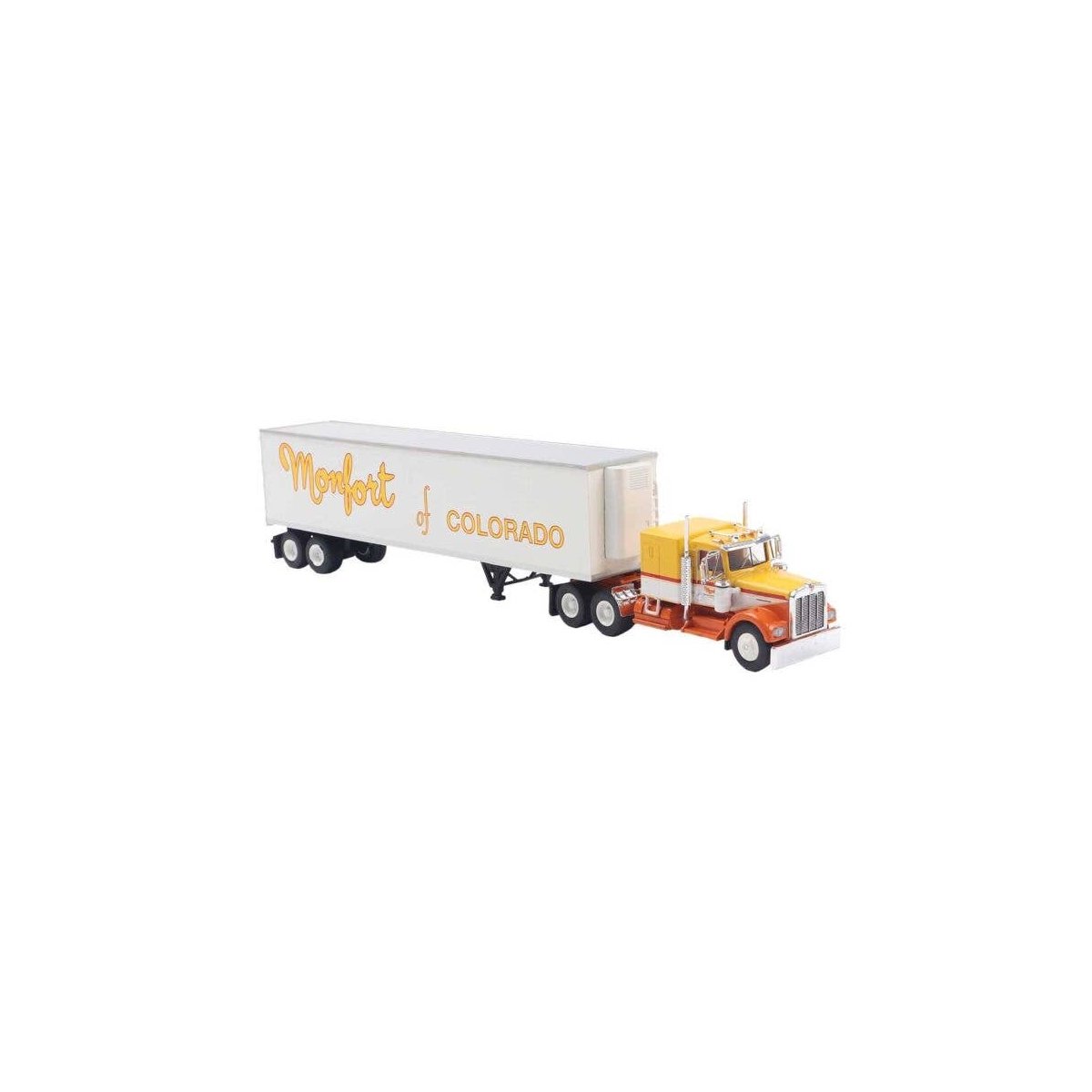 Kenworth W900 Semi Tractor w/Sleeper Cab & Reefer Trailer - Assembled -- Monfort of Colorado, HO, Brekina Automodelle 86256