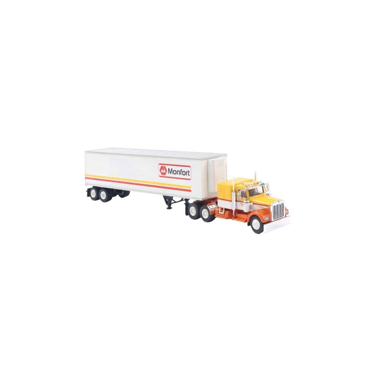 Kenworth W900 Semi Tractor w/Sleeper Cab & Van Trailer - Assembled -- New York Fire Dept. FD, HO, Brekina Automodelle 86257