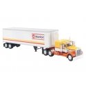 Kenworth W900 Semi Tractor w/Sleeper Cab & Van Trailer - Assembled -- New York Fire Dept. FD, HO, Brekina Automodelle 86257