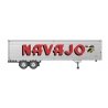 Fruehauf 40′ Fluted-Side Volume Van Trailer - Assembled -- Navajo 1 (silver, red Billboard Lettering, Indian Head Logo), HO, R