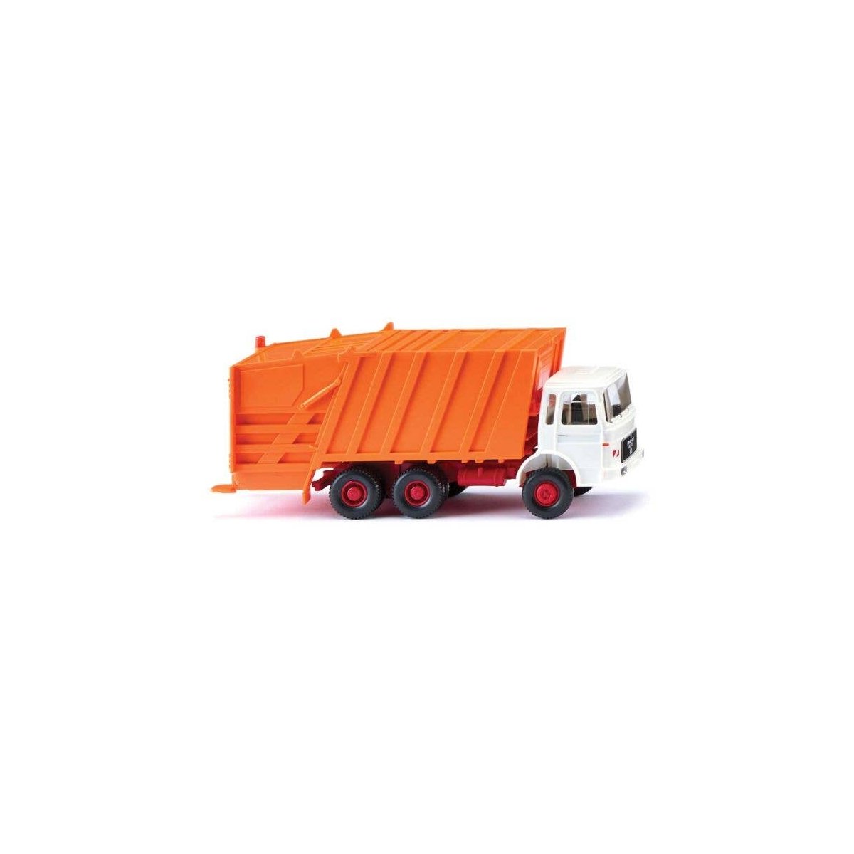 1967-1972 MAN Econic Garbage Truck - Assembled -- Orange, White, HO, Wiking 63805