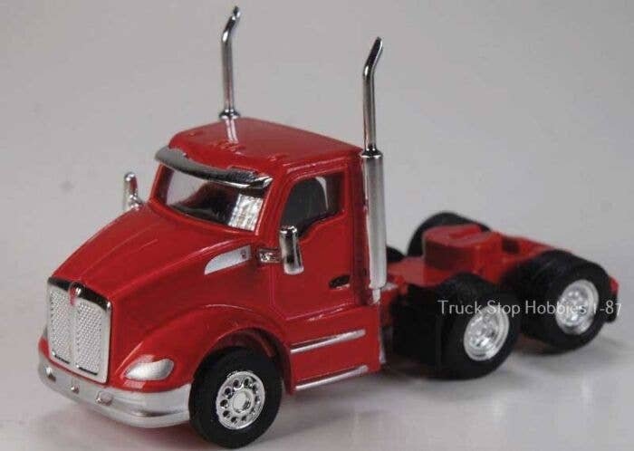 Peterbilt 579 3-Axle Day-Cab Tractor Only 2 Pack - Assembled -- Red, HO, Herpa Models 410531