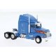 1984 Kenworth T600 Sleeper-Cab Tractor Only - Assembled -- Blue, Orange Flames, HO, Brekina Automodelle 85934