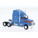 1984 Kenworth T600 Sleeper-Cab Tractor Only - Assembled -- Blue, Orange Flames, HO, Brekina Automodelle 85934