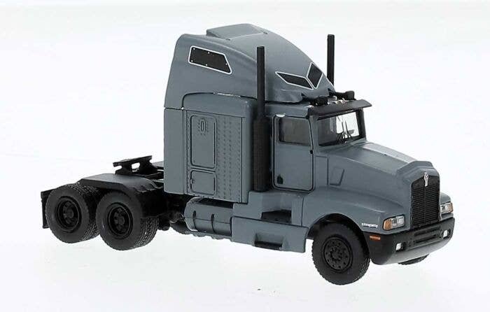 1984 Kenworth T600 Sleeper-Cab Tractor Only - Assembled -- Matte Gray, HO, Brekina Automodelle 85928