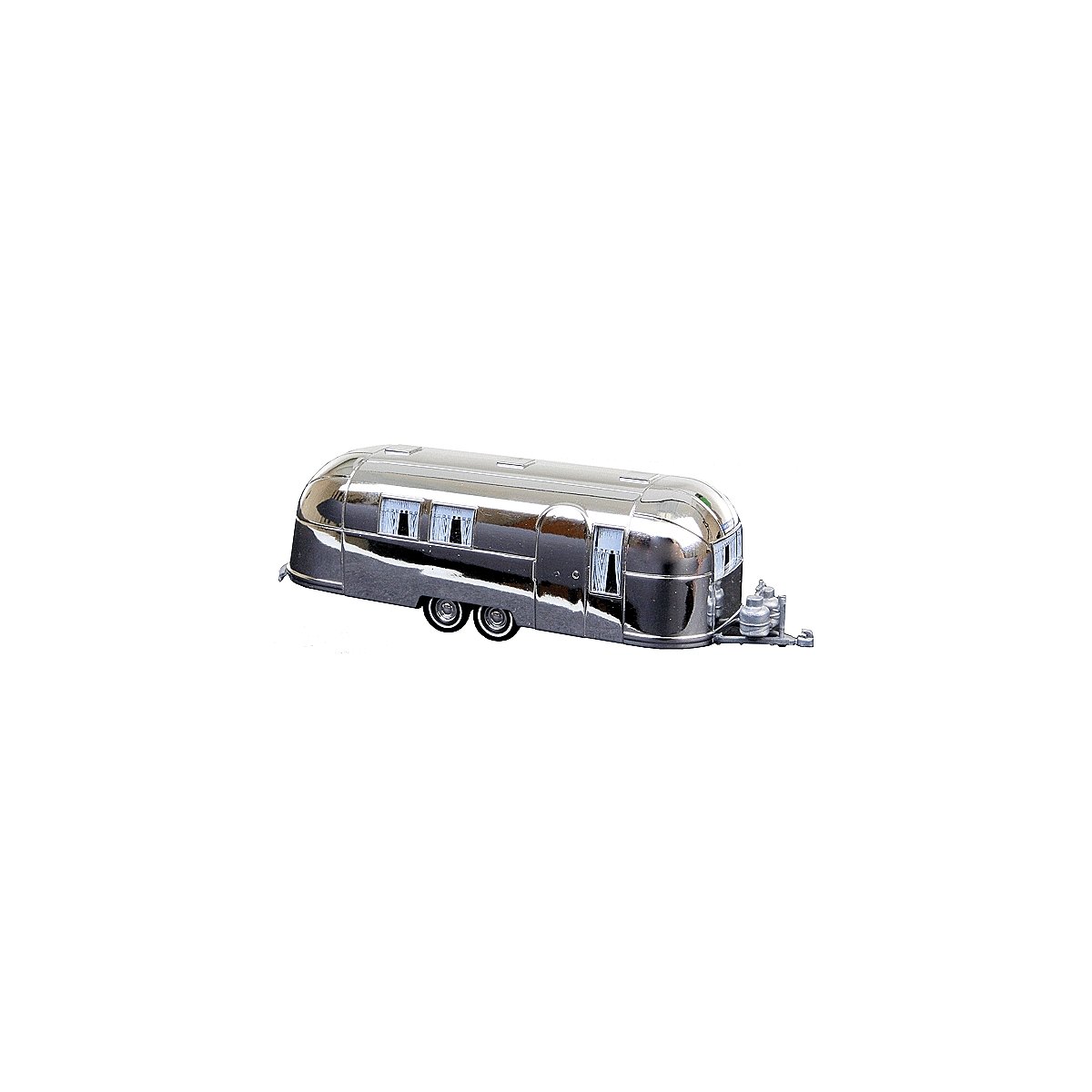 1958 Airstream Aluminum Camping Trailer - Assembled -- Silver, HO, Busch Gmbh & Co Kg 44982