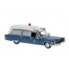 1966 Cadillac Meteor Ambulance - Assembled -- FBI (blue, white), HO, Brekina Automodelle 19781