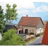Weathered House with Addition -- Laser-Cut Kit - 8-7/8 x 5 x 4′ 22.5 x 12.8 x 10.1cm, HO, Busch Gmbh & Co Kg 1909