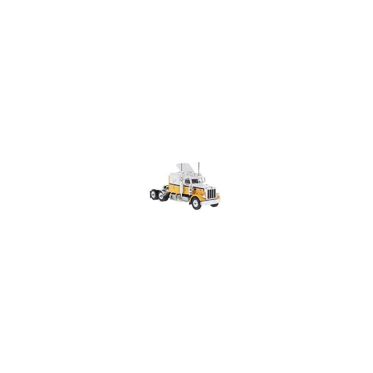 1973 Peterbilt 359 Sleeper-Cab Tractor - Assembled -- Yellow, White, HO, Brekina Automodelle 85717