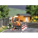 Canal-Sewer Workers - Action Set -- Figure in Manhole, Worker Figure, Hoist, Barricade, Manhole Cover, HO, Busch Gmbh & Co Kg 79