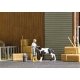 Calf Feeding - Action Set -- Girl Feeding Calf, Stable Tools, Hay Bales, HO, Busch Gmbh & Co Kg 7932
