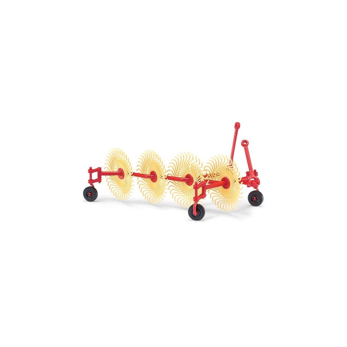 Hay Rake (Tedder) - Assembled -- Red, HO, Busch Gmbh & Co Kg 50082