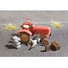 Tractor Repair - Action Set -- Tractor, Tool Cart, Toolbox, Container, HO, Busch Gmbh & Co Kg 7937