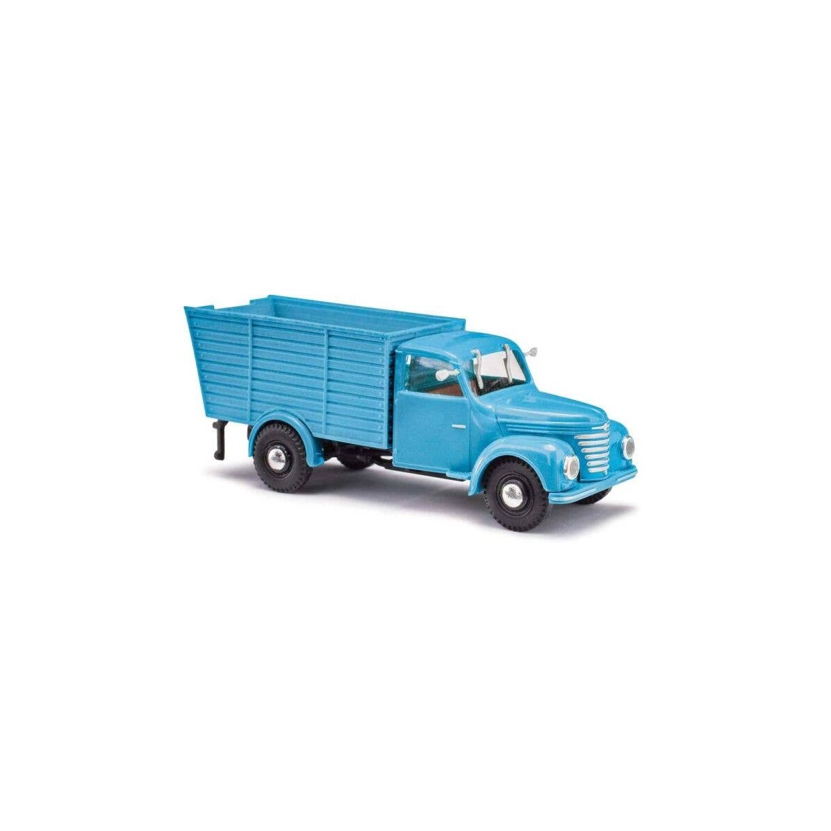 1954 Framo V901-2 Animal Transport Truck - Assembled -- Blue, HO, Busch Gmbh & Co Kg 52098