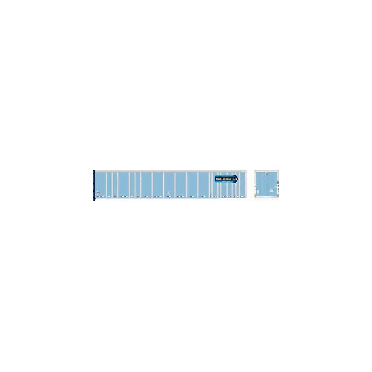 53′ Platewall Highway Trailer - Assembled -- Werner 97240 (blue, yellow), HO, Bowser Manufacturing Co. 43303