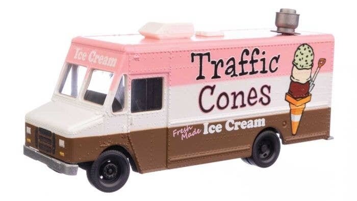 Morgan Olson(R) Route Star Van -- Traffic Cones Ice Cream Food Truck, HO, Walthers SceneMaster 12108
