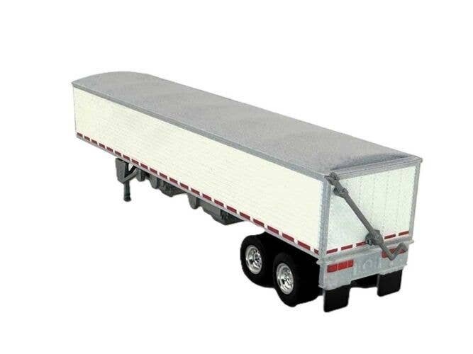 39′ Covered Grain Trailer - Assembled -- White with Silver Tarp, HO, HO Logistics Replicas 467