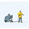 Man with Pressure Washer Individual Figure, HO, Preiser Kg 28253
