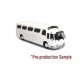 1966 GM 4107 Motorcoach Bus - Assembled -- Painted, Unlettered (silver, white), HO, Iconic Replicas 870288