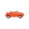 1964-1974 Volkswagen Beetle Convertible - Assembled -- Orange, White (Sieper 100th Anniversary), HO, Wiking 80209