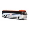 1984 MCI MC-9 Motorcoach Bus - Assembled -- Canadian National (silver, white, blue, red), HO, Iconic Replicas 870323