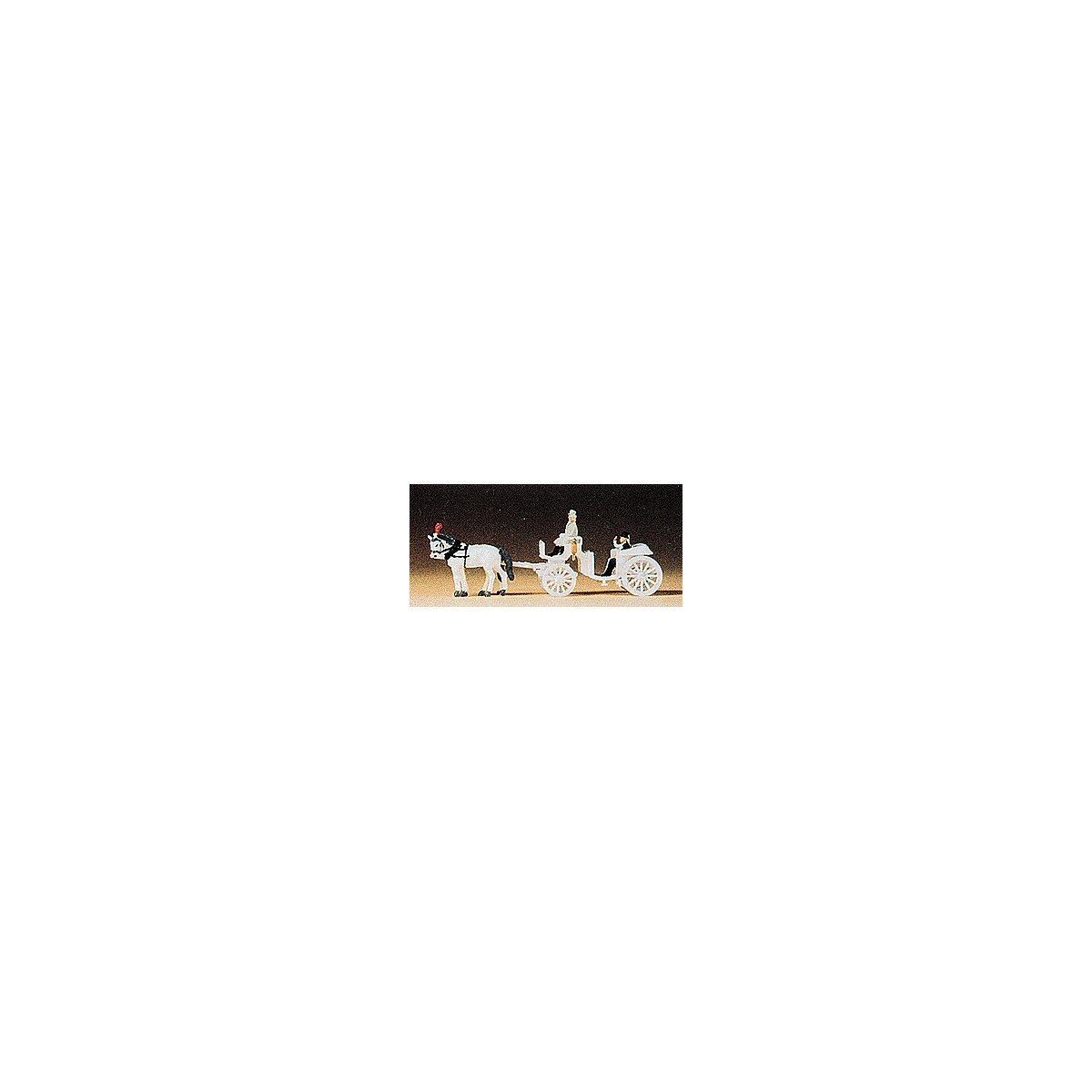 Horse-Drawn Wagon -- Open Carriage (white), N, Preiser Kg 79479