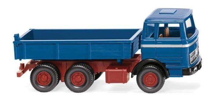 1971-1974 Mercedes-Benz Tipper Dump Truck - Assembed -- Blue, Red, HO, Wiking 42407